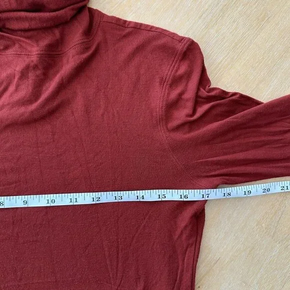 Peruvian Connection Red Knit Long Sleeve Asymmetric Lagenlook Tunic Dress S - Picture 12 of 13